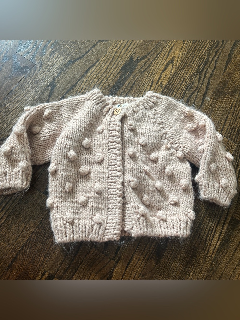 The Blueberry Hill Baby Bobble Knit Cardigan Jacket in Pale Pink 2-4 years